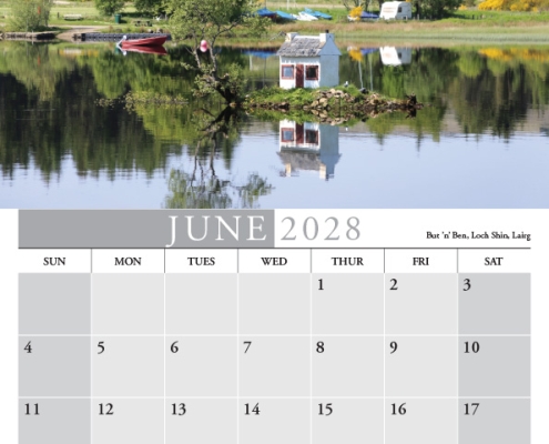 2028 Calendar But 'n' Ben, Loch Shin, Lairg But 'n' Ben, Loch Shin, Lairg