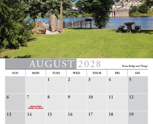 2028 Calendar Bonar Bridge and 'Henge' Bonar Bridge and 'Henge'